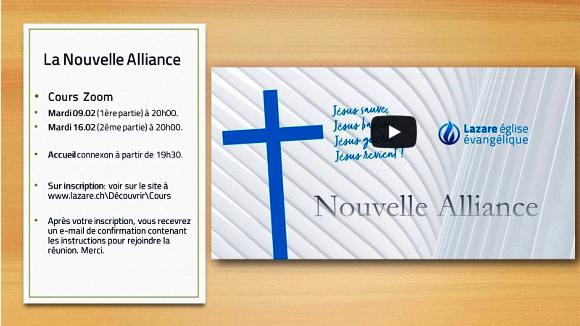 Cours bibliques « La Nouvelle Alliance » 2ème partie Eglise